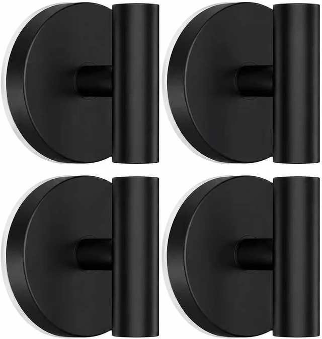 Main image of Suction Cup Hooks for Shower, Shower Hooks for Inside Shower, No Drill Towel Hooks for Bathroom, Removable Suction Hooks for Glass, Mirror, Tile, Waterproof, Rustproof Black (4 Pack)