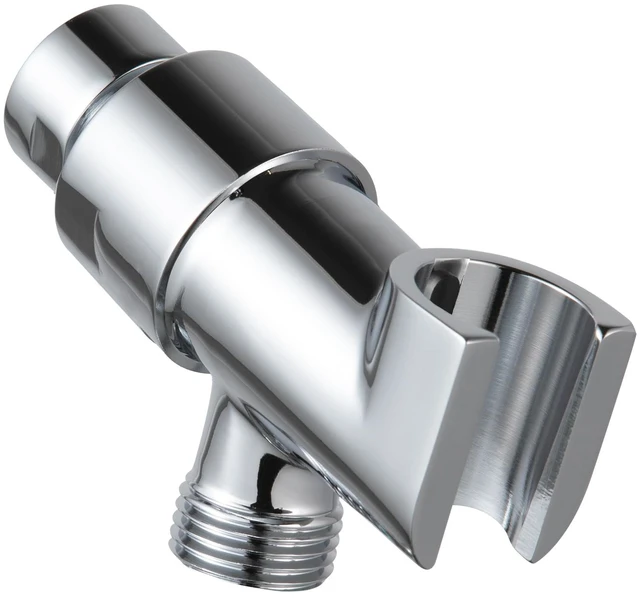 Main image of Shower Head Holder All Metal for Handheld Shower Head, Adjustable Shower Arm Mount with Solid Brass Pivot Ball, 1/2 in IPS Female Inlet and Male Outlet, Chrome