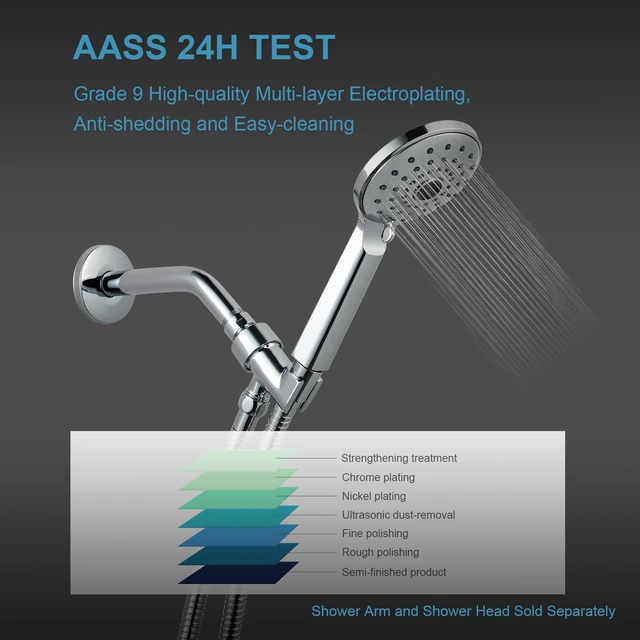Alt view image 7 of 7 - Shower Head Holder All Metal for Handheld Shower Head, Adjustable Shower Arm Mount with Solid Brass Pivot Ball, 1/2 in IPS Female Inlet and Male Outlet, Chrome