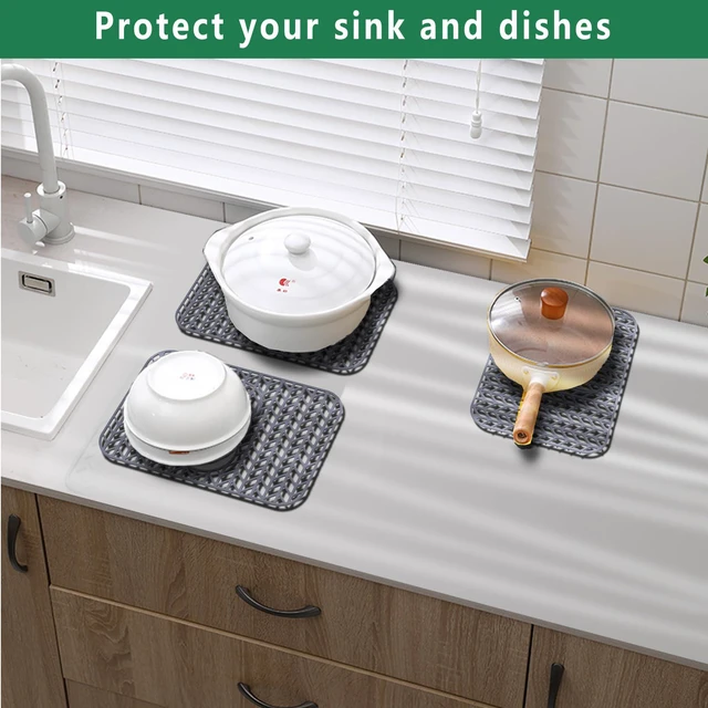 Alt view image 6 of 7 - Sink Protectors for Kitchen Sink 19x13 & 24x12.5 & 13x11 & 26x14 & 28x14 & 29x15, Large Silicone Mats Grid for Bottom of Farmhouse Stainless Steel (19x12.5 with 3 Reserved Holes)