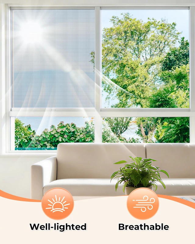 Alt view image 3 of 7 - Pet Proof Window Screen Replacement Mesh for Doors & Windows 330g/m² Heavyduty Vinyl-Coated Polyester Mesh, 39" x 78", Durable & Well-light & Airflow, Easy to Install for Patio & Porch