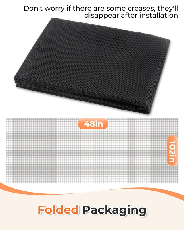Alt view image 6 of 7 - Pet Proof Window Screen Replacement Mesh for Doors & Windows 330g/m² Heavyduty Vinyl-Coated Polyester Mesh, 48" x 102", Durable & Well-light & Airflow, Easy to Install for Patio & Porch