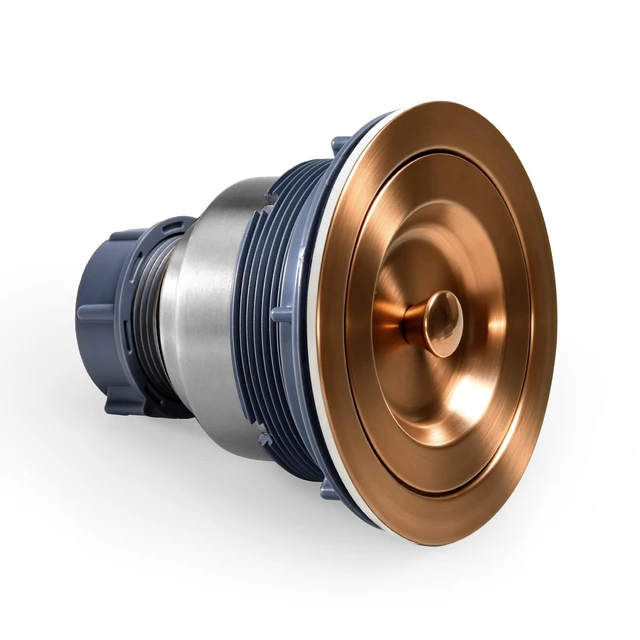 Alt view image 4 of 7 - 3/1-2 Inch Sink Drain Assembly Antique Copper Kitchen Sink Drain Kit Copper Stainless Steel Sink Basket Strainer Rubber Stopper, Sealing Lid/Removable Deep Waste Basket for Home, Kitchen