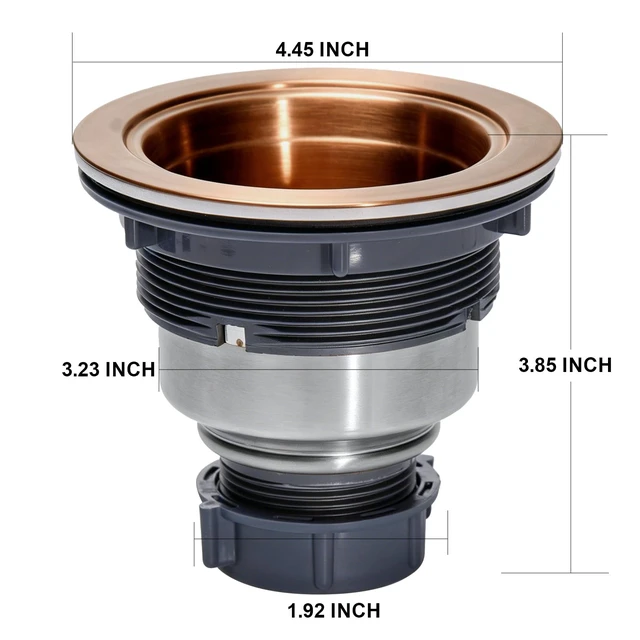 Alt view image 5 of 7 - 3/1-2 Inch Sink Drain Assembly Antique Copper Kitchen Sink Drain Kit Copper Stainless Steel Sink Basket Strainer Rubber Stopper, Sealing Lid/Removable Deep Waste Basket for Home, Kitchen