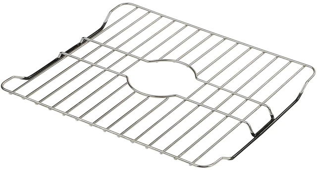 Main image of 304 Stainless Steel Sink Protector Rack Rust-Resistant Grid for Kitchen Sink Bottom, Scratch Prevention, Drainage Support, Fits Sinks 16.15" x 12.4", Center Drain Hole Required