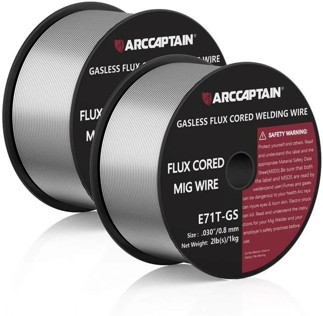 Main image of Flux Core Welding Wire E71T-GS.030" 2LB x 2 Mild Carbon Steel, Gasless Welding with Stable Arc, Low Spatter, Smooth Feeding & Reliable All-Position Performance