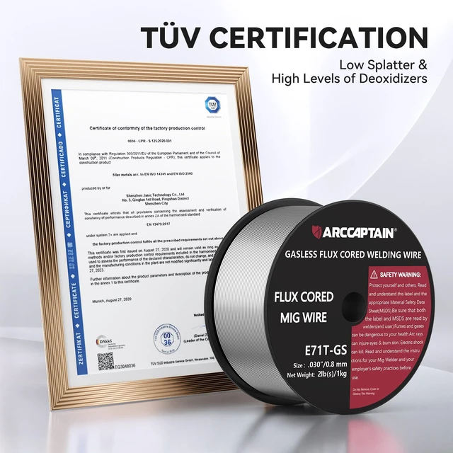 Alt view image 6 of 7 - Flux Core Welding Wire E71T-GS.030" 2LB x 2 Mild Carbon Steel, Gasless Welding with Stable Arc, Low Spatter, Smooth Feeding & Reliable All-Position Performance