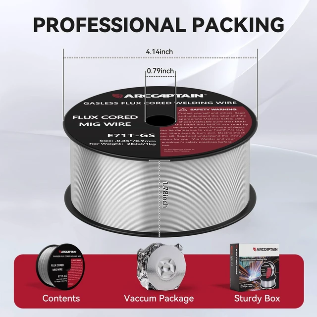 Alt view image 7 of 7 - Flux Core Welding Wire E71T-GS.035" 2LB x 2 Mild Carbon Steel, Gasless Welding with Stable Arc, Low Spatter, Smooth Feeding & Reliable All-Position Performance