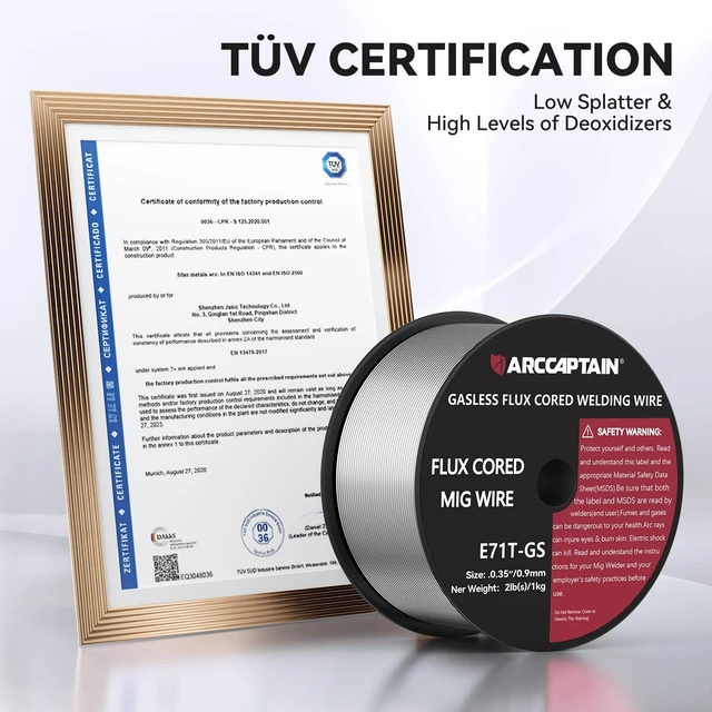 Alt view image 6 of 7 - Flux Core Welding Wire E71T-GS.035" 2LB x 2 Mild Carbon Steel, Gasless Welding with Stable Arc, Low Spatter, Smooth Feeding & Reliable All-Position Performance