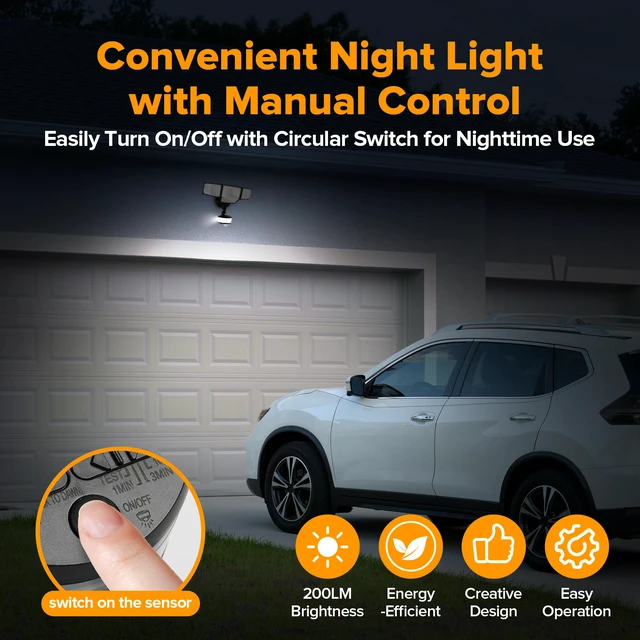 Alt view image 5 of 7 - 84W 9500LM LED Flood Lights Hardwire Motion Sensor Outdoor Lights Night Light, 4 Head LED Flood Lights, 5000K Daylight, IP65 Waterproof, Motion Detected Lights for Outside (Black)