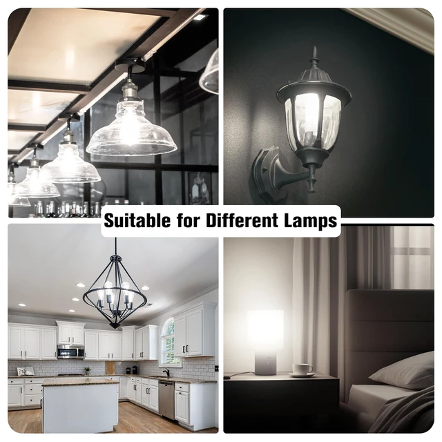 Alt view image 7 of 7 - 4 Pack Vintage LED Edison Bulbs, E26 Led Bulb 60W Equivalent, Dimmable Led Light Bulbs, High Brightness 800 LM Neutral White 4000K, ST58 Antique Filament Bulbs, Clear Glass Style for Home