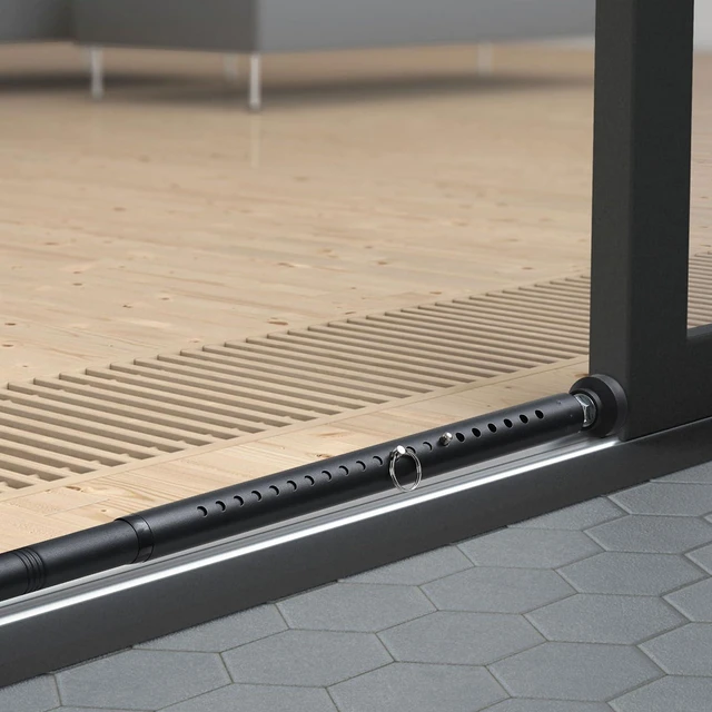 Main image of Sliding Door Security Bar17-50 inch Adjustable Patio Door Security bar with Rubber Tips Apartment Bedroom Bottom of Door Heavy Duty Interior Black