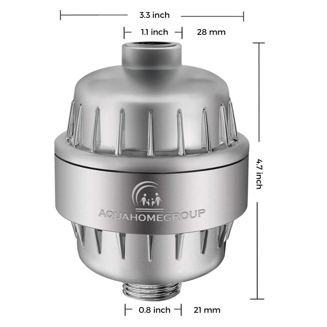 Alt view image 6 of 7 - 20-Stage Shower Filter, Vitamin C and E, Matte Chrome shower filter 20-stage, Vitamin C and E, reduces chlorine, heavy metals, sediment, high pressure, matte chrome, 1 cartridge