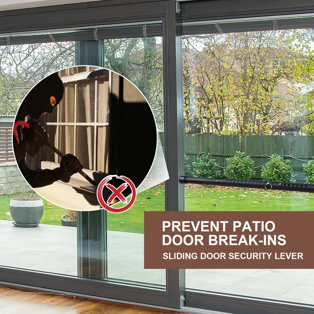 Alt view image 6 of 7 - Sliding Door Security Bar17-50 inch Adjustable Patio Door Security bar with Rubber Tips Apartment Bedroom Bottom of Door Heavy Duty Interior Black