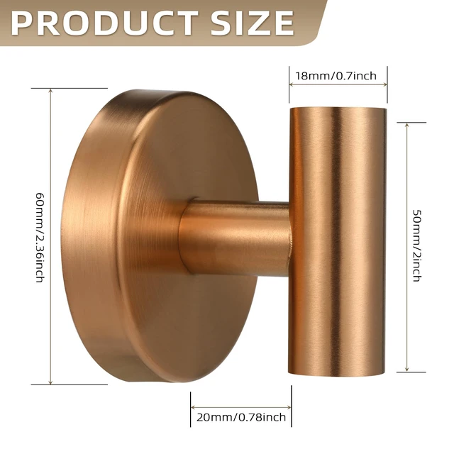 Alt view image 6 of 7 - Suction Cup Hooks for Shower - Bathroom Reusable Hooks for Towels, Robes & Loofah - No-Drill Mounting on Kitchen,Walls,Metal,Glass,Mirrors,Tile & Smooth Non-Porous Surfaces (2, Champagne Bronze)