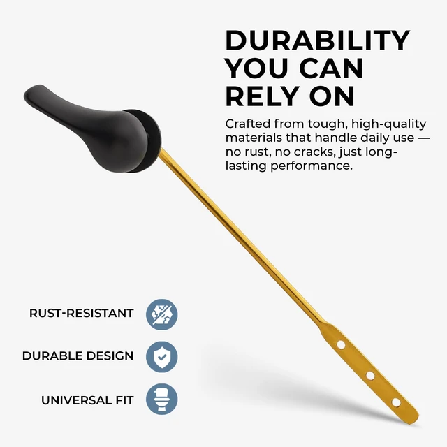 Alt view image 3 of 7 - Matte Black Finish Front Mount Toilet Handle Replacement Kit, Universal Toilet Tank Flush Lever Fits Most Standard Front-Mount Toilet Tanks