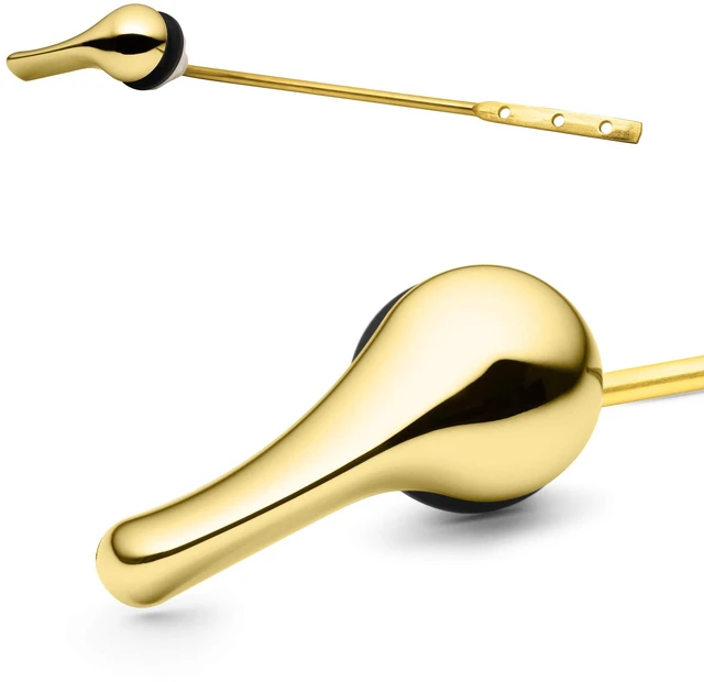 Main image of Polished Brass Finish Front Mount Toilet Handle Replacement Kit, Universal Toilet Tank Flush Lever Fits Most Standard Front-Mount Toilet Tanks