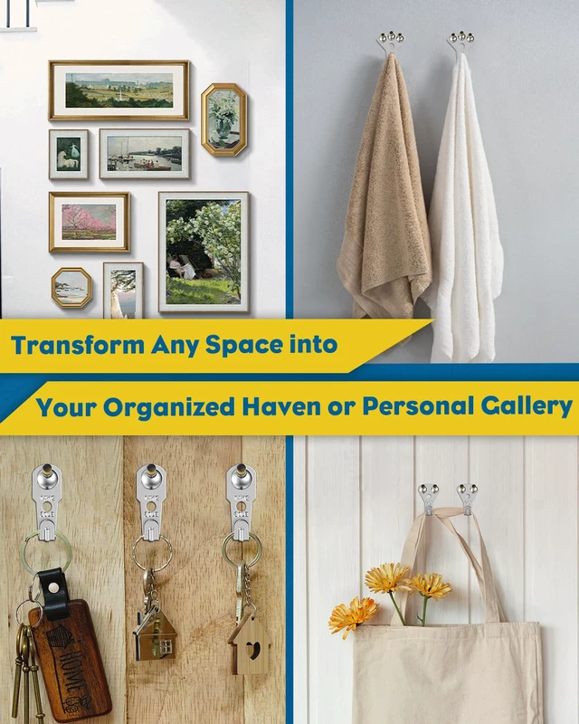 Alt view image 7 of 7 - 152 Pcs Heavy Duty Picture Hanging Kit,Picture Hanging Hook,Silver Picture hangers,10-100 lb weight ratings, for drywall & wood, frame hooks for hanging photos mirrors paintings