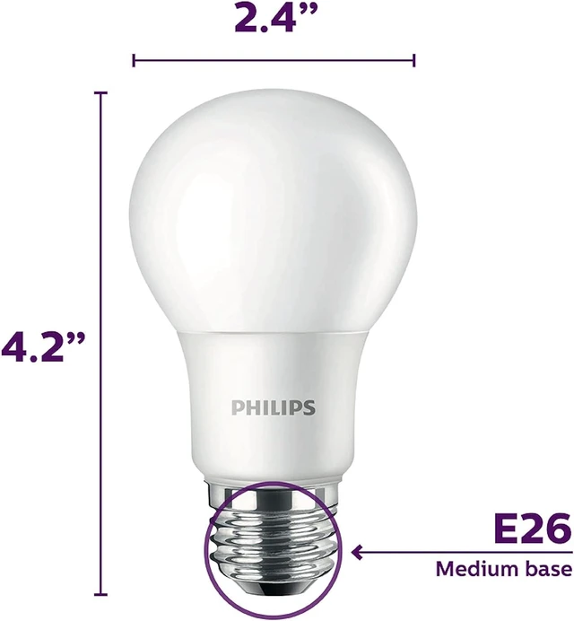Alt view image 3 of 6 - LED Basic Frosted A19 Non-Dimmable, Eye Comfort Technology, 450 Lumen, Daylight(5000), 5.5W=40W, E26 Base, 4PK