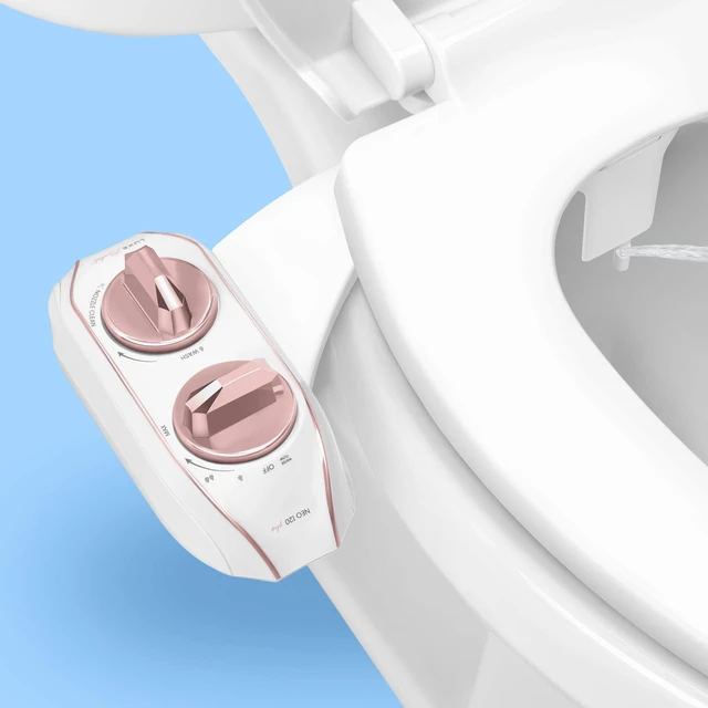 Main image of NEO 120 PLUS - Patented Non-Electric Bidet Attachment, Rose Gold Non-Electric, Single Nozzle, Slide-In Install, 360° Self-Clean, EZ-Lift to Clean, Rear Wash