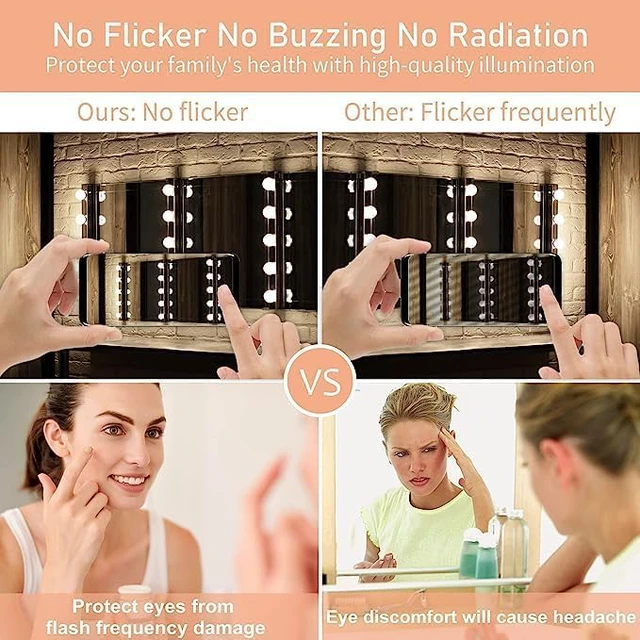 Alt view image 5 of 7 - 8 Pack G25 LED Globe Vanity Light Bulbs 4000K Natural White 60W Equivalent Bathroom Light Bulbs, E26 Base, CRI85+ Eye-Friendly, Type G Round Light Bulb for Makeup Mirror, 120V, 5W, 500LM, Non-Dimmable