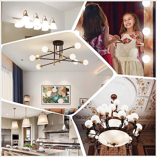 Alt view image 6 of 7 - 8 Pack G25 LED Globe Vanity Light Bulbs 4000K Natural White 60W Equivalent Bathroom Light Bulbs, E26 Base, CRI85+ Eye-Friendly, Type G Round Light Bulb for Makeup Mirror, 120V, 5W, 500LM, Non-Dimmable