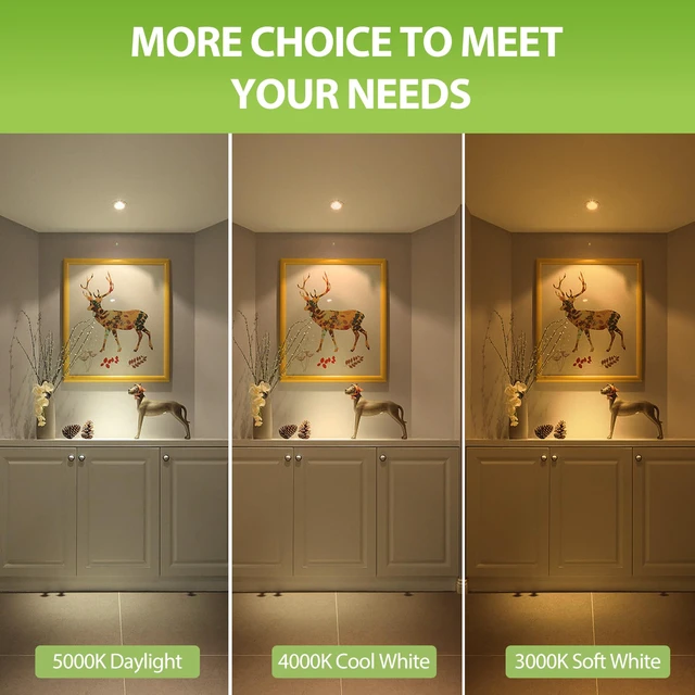 Alt view image 7 of 7 - 12 Pack GU10 LED Light Bulbs Dimmable 6W (50W Halogen Eq),2700K Warm White 582LM Flicker-Free,38° Beam Angle, 25000-Hour Lifespan, for Track Lights,Recessed Cans, Under-Cabinet, Display Cases & More
