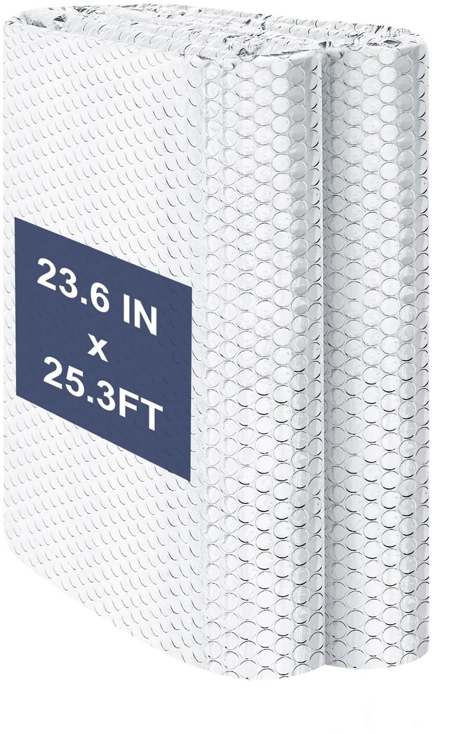 Main image of Double Reflective Bubble Foil Insulation Foam, 23.6IN X 25.3FT Window Insulation for Summer Heat Reflective Window Film for Window, Garage Door, RV, Roof