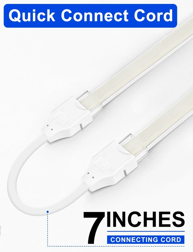 Alt view image 5 of 7 - COB LED Strip Lights 32.8ft, White Dimmable Neon Rope with Remote Flexible Tape, Self-Adhesive, Quick Connect, Waterproof, 6000K 24V Silicone for Bedroom, Cabinet, Indoor, 10mm Wide, CRI 90+