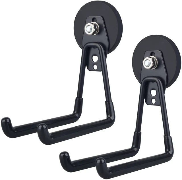 Main image of Magnetic Hooks,Heavy Duty Extra Large Hooks,Power Tool Organizer for Workshop Organization, 2 Pack Tool Hooks for Cordless Drill,Garden Tool,Metal Cabinet,Steel Pegboard(Black)