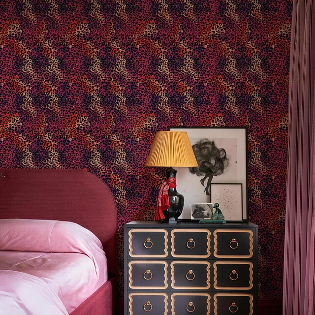 Alt view image 2 of 7 - Hot Pink Leopard Print Peel and Stick Wallpaper, 17.3" x 400" Waterproof Removable Self Adhesive Wallpaper, Unique Funky Cheetah Contact Paper for Bedroom, Bathroom, Decor
