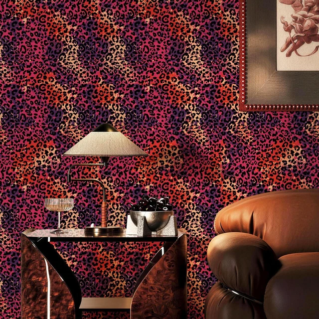 Alt view image 3 of 7 - Hot Pink Leopard Print Peel and Stick Wallpaper, 17.3" x 400" Waterproof Removable Self Adhesive Wallpaper, Unique Funky Cheetah Contact Paper for Bedroom, Bathroom, Decor