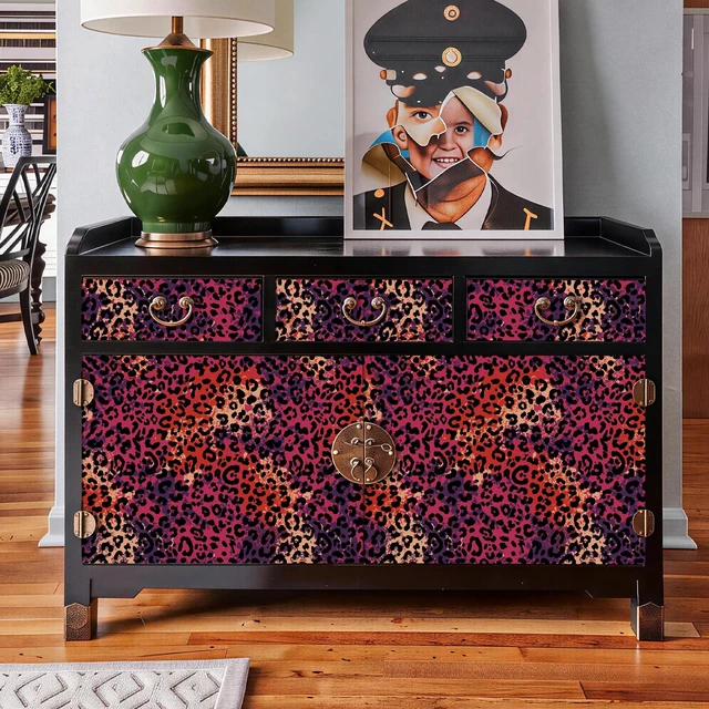 Alt view image 7 of 7 - Hot Pink Leopard Print Peel and Stick Wallpaper, 17.3" x 400" Waterproof Removable Self Adhesive Wallpaper, Unique Funky Cheetah Contact Paper for Bedroom, Bathroom, Decor