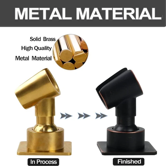 Alt view image 2 of 7 - Shower Head Holder Adjustable Handheld Shower Head Bracket Adhesive Shower Wall Mount Holder Brass Shower Wand Holder Oil-Rubbed Bronze, Glue Installation