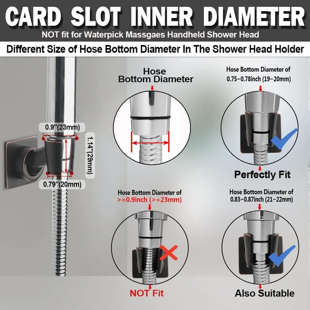 Alt view image 4 of 7 - Shower Head Holder Adjustable Handheld Shower Head Bracket Adhesive Shower Wall Mount Holder Brass Shower Wand Holder Oil-Rubbed Bronze, Glue Installation