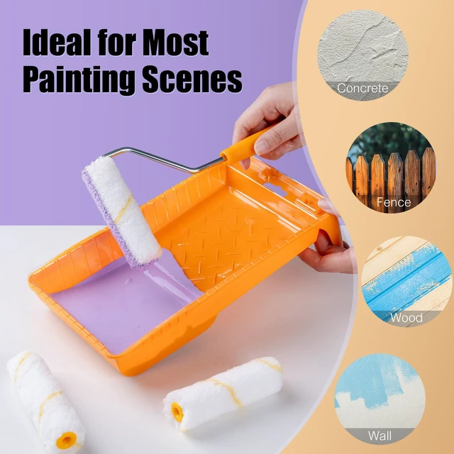 Alt view image 3 of 7 - Mini Paint Roller Kit 22 Pieces, 4" 2" Paint Rollers Foam Brush Small Foam Microfiber Paint Roller Covers with Paint Tray Liners, tape, Paint Roller Frame, 1.5 Brush for Painting Walls