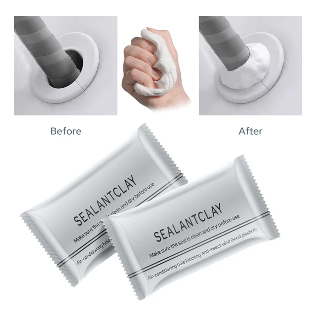 Alt view image 2 of 7 - 8-Pack New Type White Waterproof Sealant Mastic, Repair Sealing Clay, Quick Mending Mud for Drain Connection, Wall Hole, Air Conditioning Hole Waterproof Seal Putty