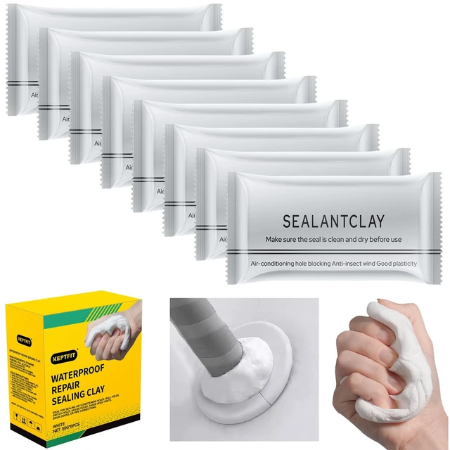 Main image of 8-Pack New Type White Waterproof Sealant Mastic, Repair Sealing Clay, Quick Mending Mud for Drain Connection, Wall Hole, Air Conditioning Hole Waterproof Seal Putty