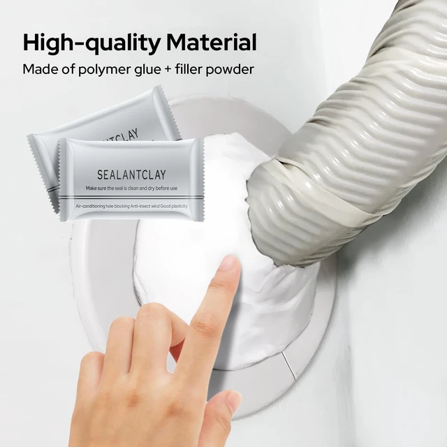 Alt view image 4 of 7 - 8-Pack New Type White Waterproof Sealant Mastic, Repair Sealing Clay, Quick Mending Mud for Drain Connection, Wall Hole, Air Conditioning Hole Waterproof Seal Putty
