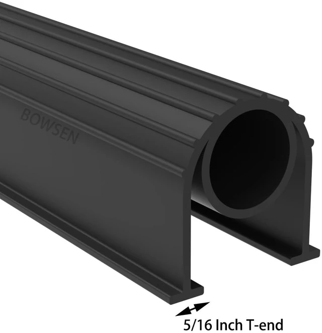 Alt view image 2 of 7 - Garage Door Bottom Seals Weatherproof Weather Stripping Threshold Buffering Sealing High Performance EPDM Rubber Resistance Gasket Black 5/16 Inch T-End, 16FT Long