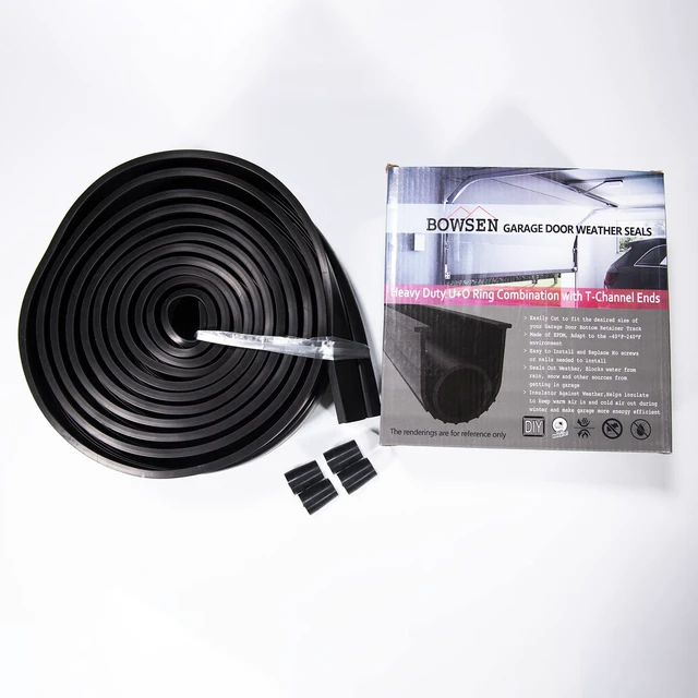 Alt view image 4 of 7 - Garage Door Bottom Seals Weatherproof Weatherstrip Threshold Buffering Sealing 2 Doors EPDM Rubber Weather Resistance Gasket Black 5/16 Inch T-End, 20FT Long