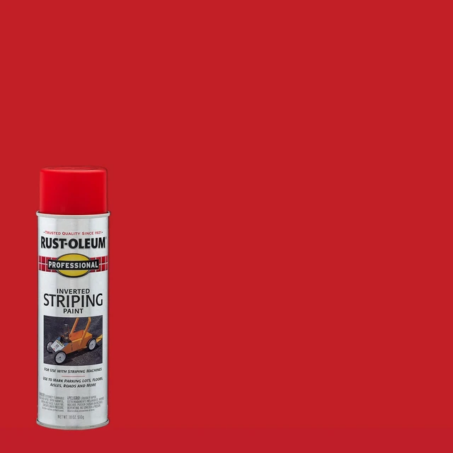 Alt view image 2 of 5 - Professional Stripe Red Inverted Striping Spray Paint Parking Lots, Athletic Fields & Construction Sites, Fast Dry Formula, High Visibility Markings, 18 Oz