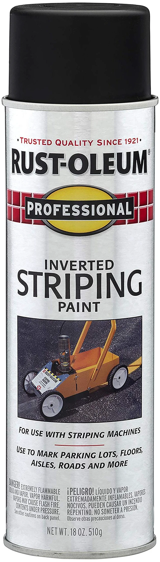Main image of Professional Stripe Black Inverted Striping Spray Paint Parking Lots, Athletic Fields & Construction Sites, Fast Dry Formula, High Visibility Markings, 18 Oz