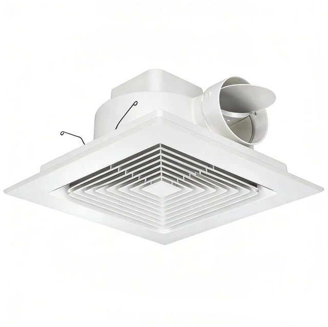 Main image of Bathroom Exhaust Fan 12" Panel Ultra Quiet without Light(10x10 Mount), 130CFM, 4" Duct for Bathroom/Garage/Home
