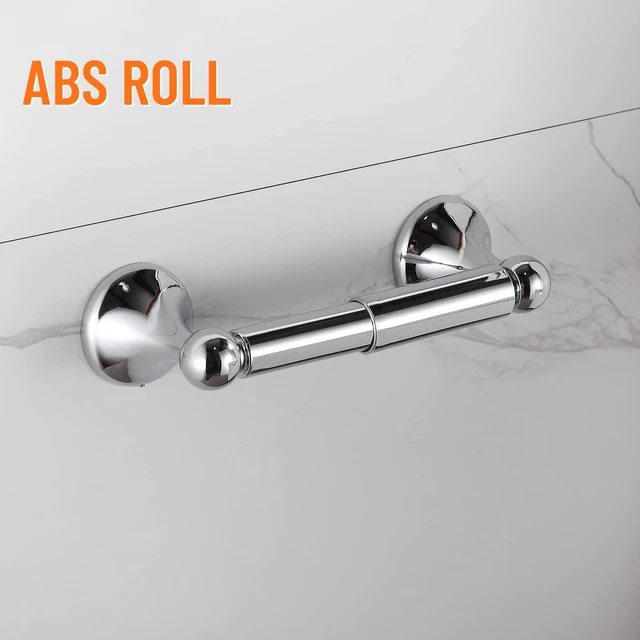 Alt view image 4 of 7 - Bathroom Hardware Set, Chrome Adjustable Expandable Towel Bar 4-Piece Bathroom Accessory Set Wall Mounted Robe Hook Toilet Paper Holder Towel Ring Towel Bar