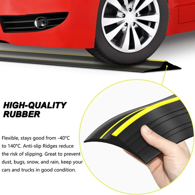 Alt view image 2 of 7 - 12FT Universal Garage Door Threshold Seal Rubber Weather Strip Waterproof garage threshold seal, yellow anti-slip solid replacement strip, extreme temperature resistant, easy DIY install