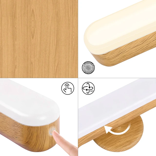 Alt view image 5 of 7 - Set of 2 Wireless Vanity Makeup Lights for Mirror, Rechargeable LED Stick On Light Bar for Bathroom Mirror with Dimmable 3 CCT, Long Battery Life Cordless Light for Vanity Desk(Light Brown)