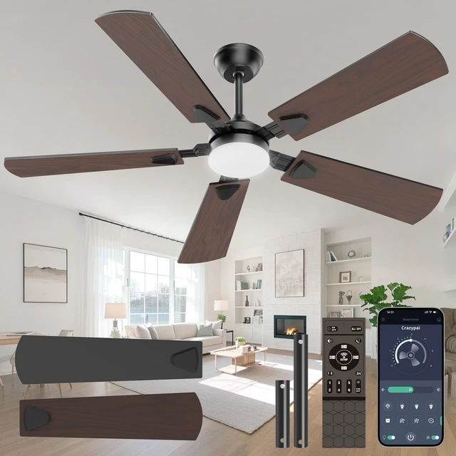 Main image of Ceiling Fans with Lights, 52 Inch Modern Ceiling Fans with Lights and Remote Control, DC Reversible Motor, Noiseless, 3CCT, Ceiling Fan for Bedroom, Living Room, Apartment Indoor/Outdoor Use