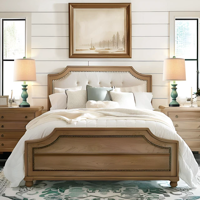 Alt view image 6 of 7 - Traditional Table Lamp Set of 2, Rustic Farmhouse Table Lamps for Living Room Bedroom, 22" Bedside Desk Lamps Vintage Nightstand Lamps with Linen Shades, Green