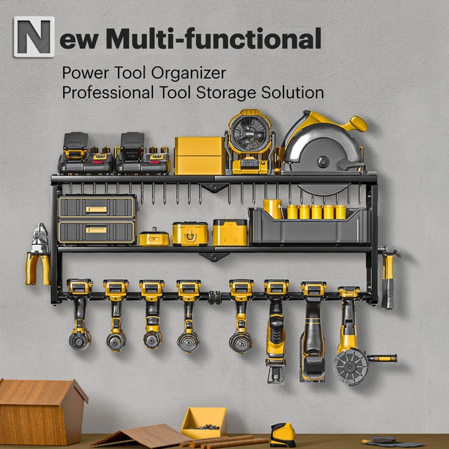 Alt view image 3 of 7 - Power Tool Organizer Wall Mount, 15 Min Assembly, Maximum 150lb load